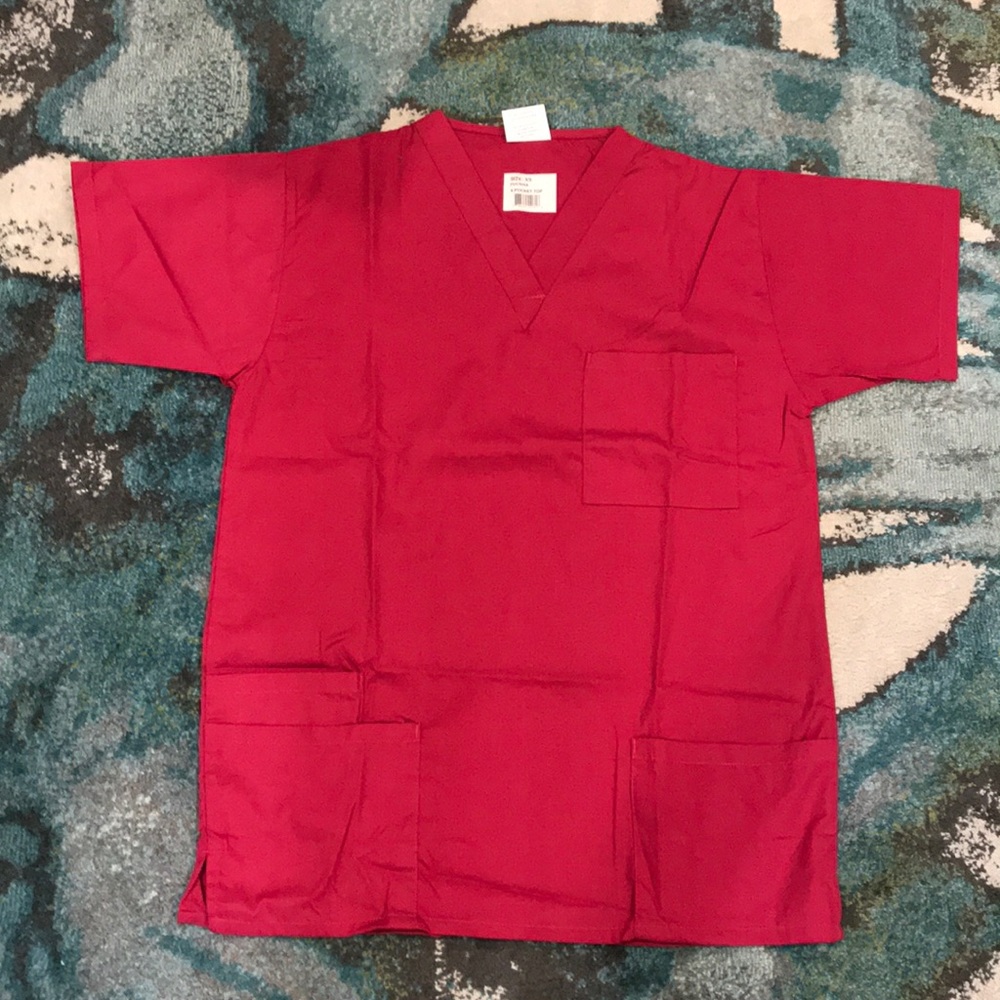 XS pink scrub top